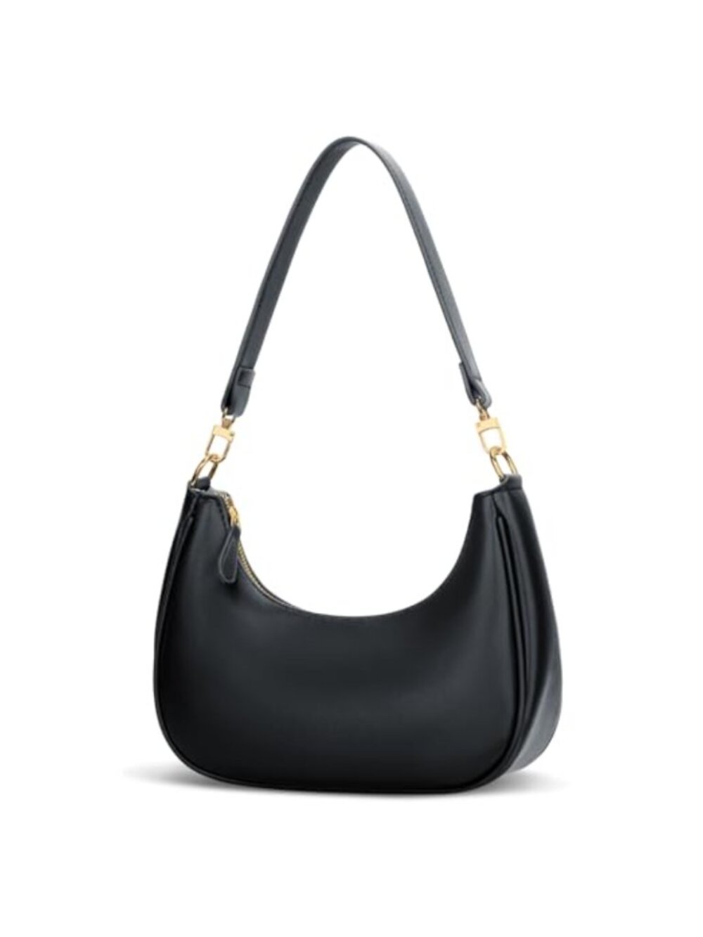 PU Leather Crescent Hobo Shoulder Bag Small Clutch Purse with Removable Strap